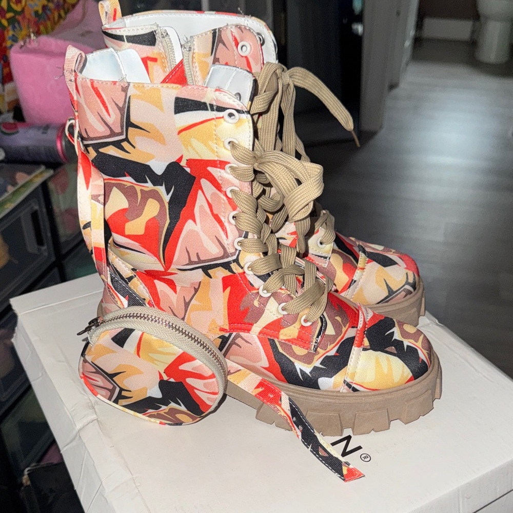 Stylish Women's Multicolor Combat Boots